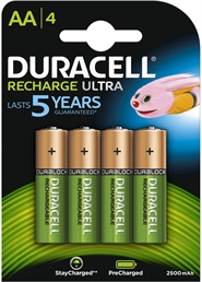 Duracell 4xAA 2400mAh Genopladeligt batteri